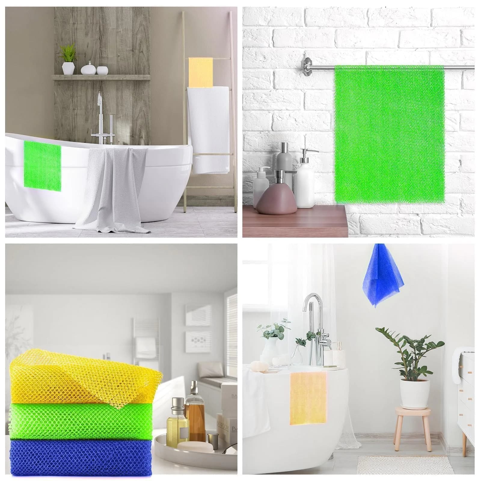 UJFQBH African Exfoliating Net Bath Sponge 80cm (31.4in) | Vibrant 3-Pack for Daily Use - view 7
