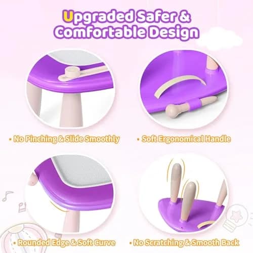 Kikidex Magnetic Drawing Board Toddler Toy 35cm (13.8in) | Mess-Free Purple Doodle Pad for Ages 1-3 thumbnail 3