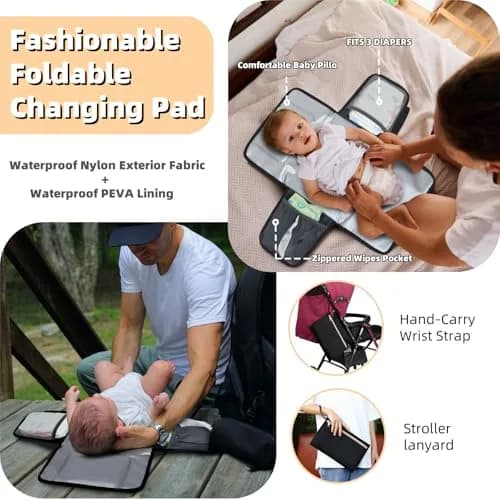 ROSEGIN Large Capacity Diaper Bag Backpack 35L (889g) | Waterproof Travel Quilted Bag with Changing Pad & Stroller Straps thumbnail 5