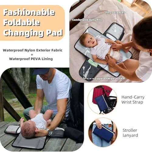 ROSEGIN Diaper Bag Backpack with Changing Pad & Pacifier Case - 35L Large, Waterproof, Navy Blue | Unisex Travel Baby Bag thumbnail 5