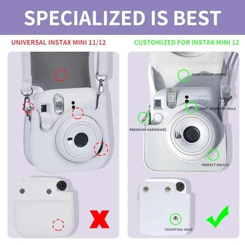 CAIYOULE Mint Green Camera Accessory Kit for Fujifilm Instax Mini 12 | PU Leather Case, Photo Album, Magnetic Frames, Filters thumbnail 4