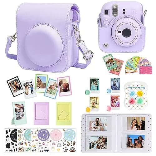 CAIYOULE Camera Accessories Kit for Fujifilm Instax Mini 12, Lilac Purple | Professional Camera Bag & Photo Display Set thumbnail 1
