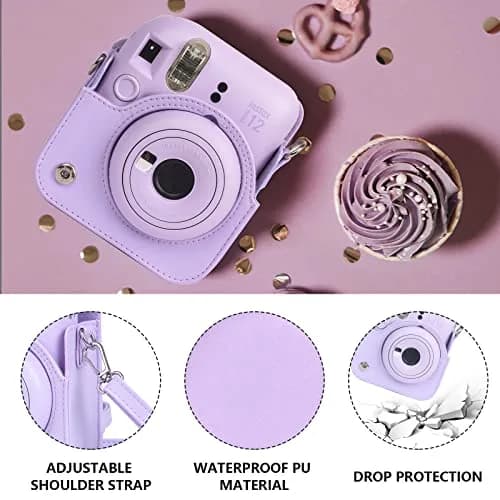 CAIYOULE Camera Accessories Kit for Fujifilm Instax Mini 12, Lilac Purple | Professional Camera Bag & Photo Display Set thumbnail 3