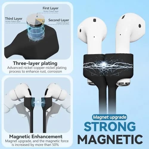 Mooyavia Ultra Strong Magnetic Anti-Lost Strap for AirPods Pro - 5 Pcs | Silicone Neck Lanyard for Wireless Earbuds thumbnail 4