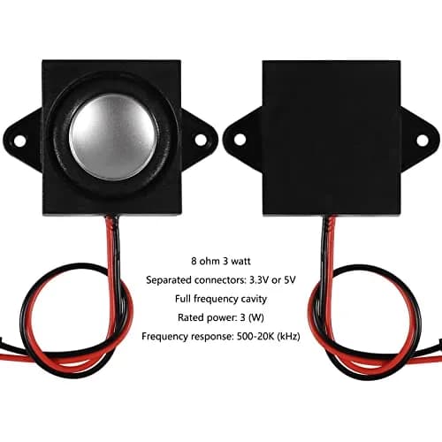 DWEII 4PCS 3 Watt 8 Ohm Mini Speakers | 31mm x 28mm x 15mm, 3.3V/5V Selectable Interface thumbnail 2