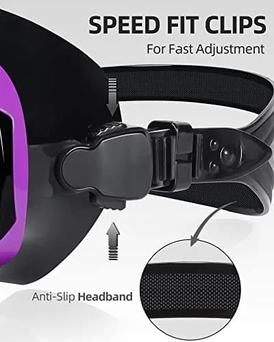EverSport Adult Swimming Goggles with Nose Cover | Anti-Fog Wide View Mask for Water Sports thumbnail 5