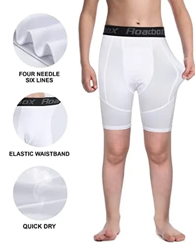 Roadbox Boys Compression Shorts 3 Pack Athletic Quick Dry Kids Underwear | 8-inch inseam, Moisture-Wicking thumbnail 6