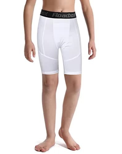 Roadbox Boys Compression Shorts 3 Pack Athletic Quick Dry Kids Underwear | 8-inch inseam, Moisture-Wicking thumbnail 2