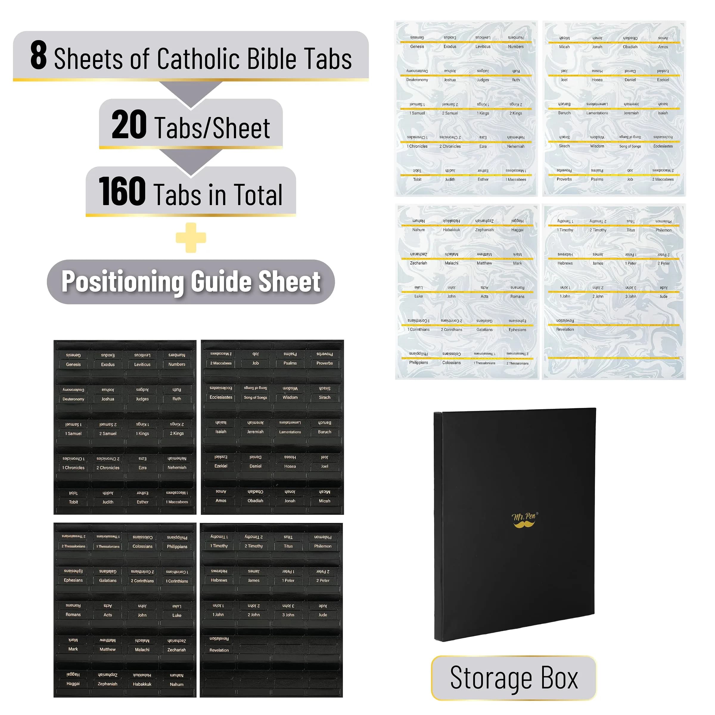 Mr. Pen Velvet Ember Bible Tabs - Black Leather Edition | Elegant, Tearproof Labels for Your Study - view 2