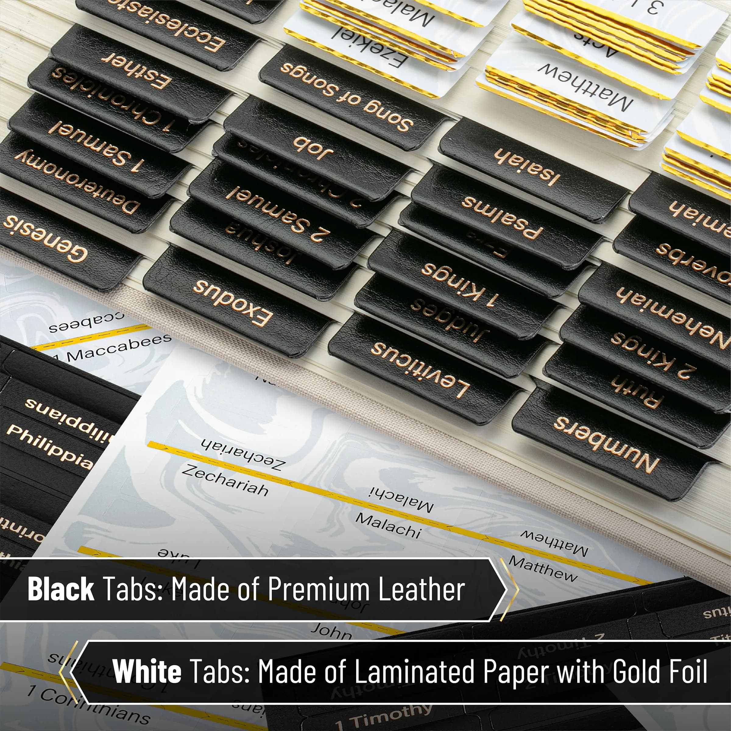 Mr. Pen Velvet Ember Bible Tabs - Black Leather Edition | Elegant, Tearproof Labels for Your Study - view 4