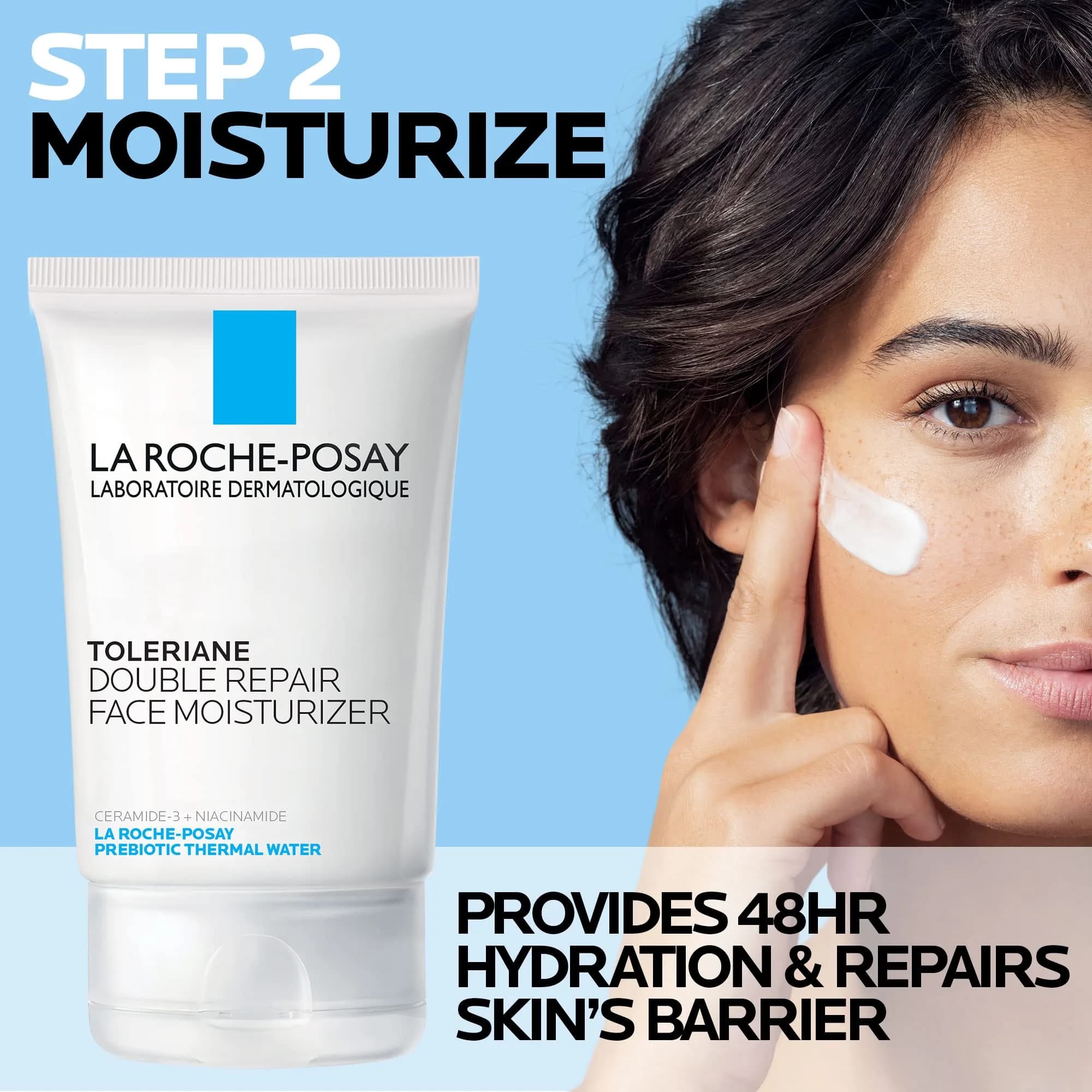La Roche-Posay Toleriane Double Repair Gentle Skin Care Set, 150ml (5.07 Fl Oz) | Hydrating Cleanser & Moisturizer for Dry Skin - view 3