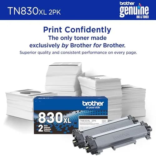 Brother Genuine TN830XL 2PK Black High Yield Toner Cartridge 2-Pack | Prints up to 6,000 Pages Total thumbnail 4