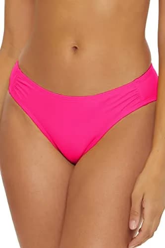 BCA by Rebecca Virtue Liana - Women's Side Shirred Bikini Bottom | Cheeky Coverage, Swimwear Separates for Women, Taffy, Small thumbnail 1