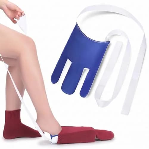 CAidRE Sock Aid Device with Terrycloth Grip for Easy On/Off - Dark Blue | 24.5 cm (9.6 inches) Length thumbnail 9