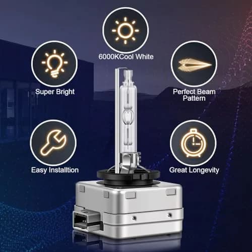 Erato D1S Xenon Headlight Bulbs 6000K Diamond White (2-Pack) | High Brightness 3200 Lumens thumbnail 6