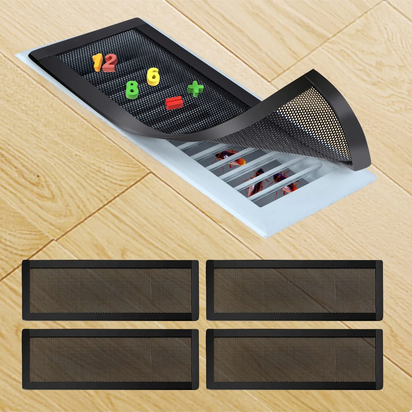 Semola Magnetic Floor Register Vent Covers 4x12 Inch | Mesh Air Vent Filter with Magnetic PVC Frame — 4x12 Inch