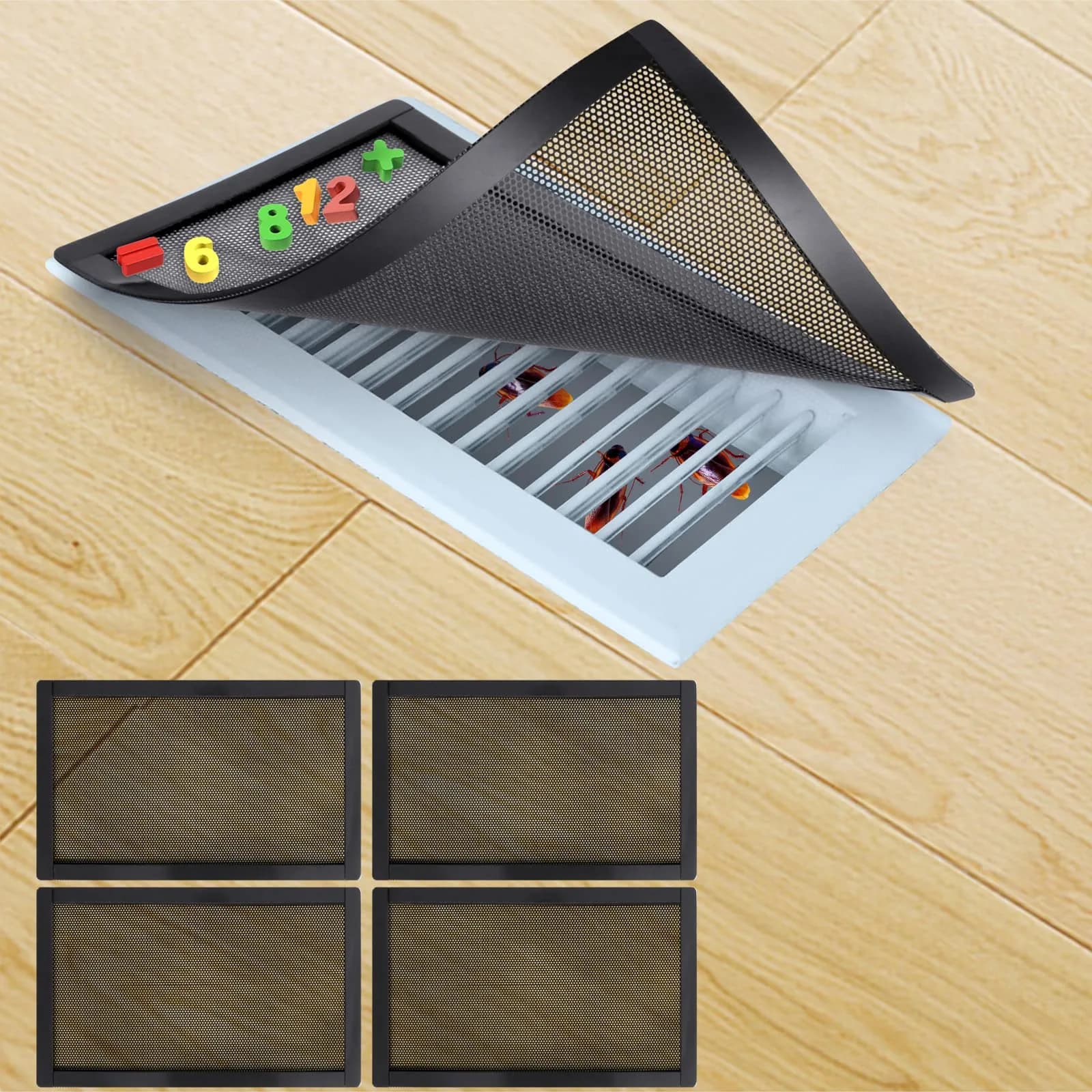 Semola Magnetic Floor Register Vent Covers 6x10 Inch | Mesh Air Vent Filter with Magnetic PVC Frame