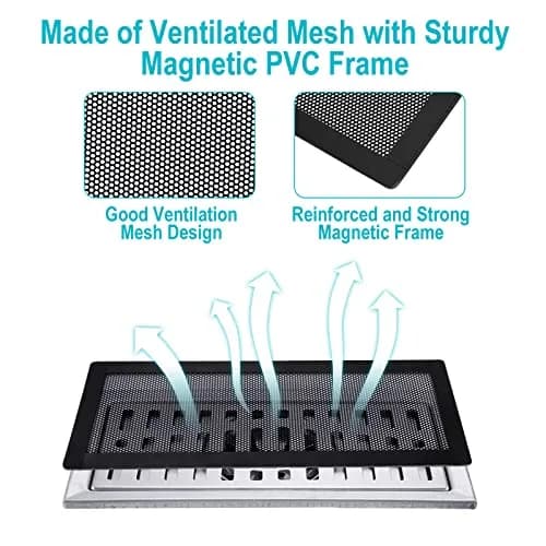 Semola Magnetic Floor Register Vent Covers 6x10 Inch | Mesh Air Vent Filter with Magnetic PVC Frame thumbnail 3
