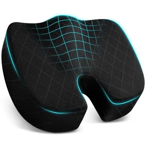 TushGuard Black X-Large Seat Cushion for Office Chairs | Ergonomic Memory Foam Pad - main product image