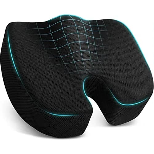TushGuard Black Memory Foam Seat Cushion XL | Ergonomic U-Shape for Sciatica & Tailbone Pain Relief thumbnail 1