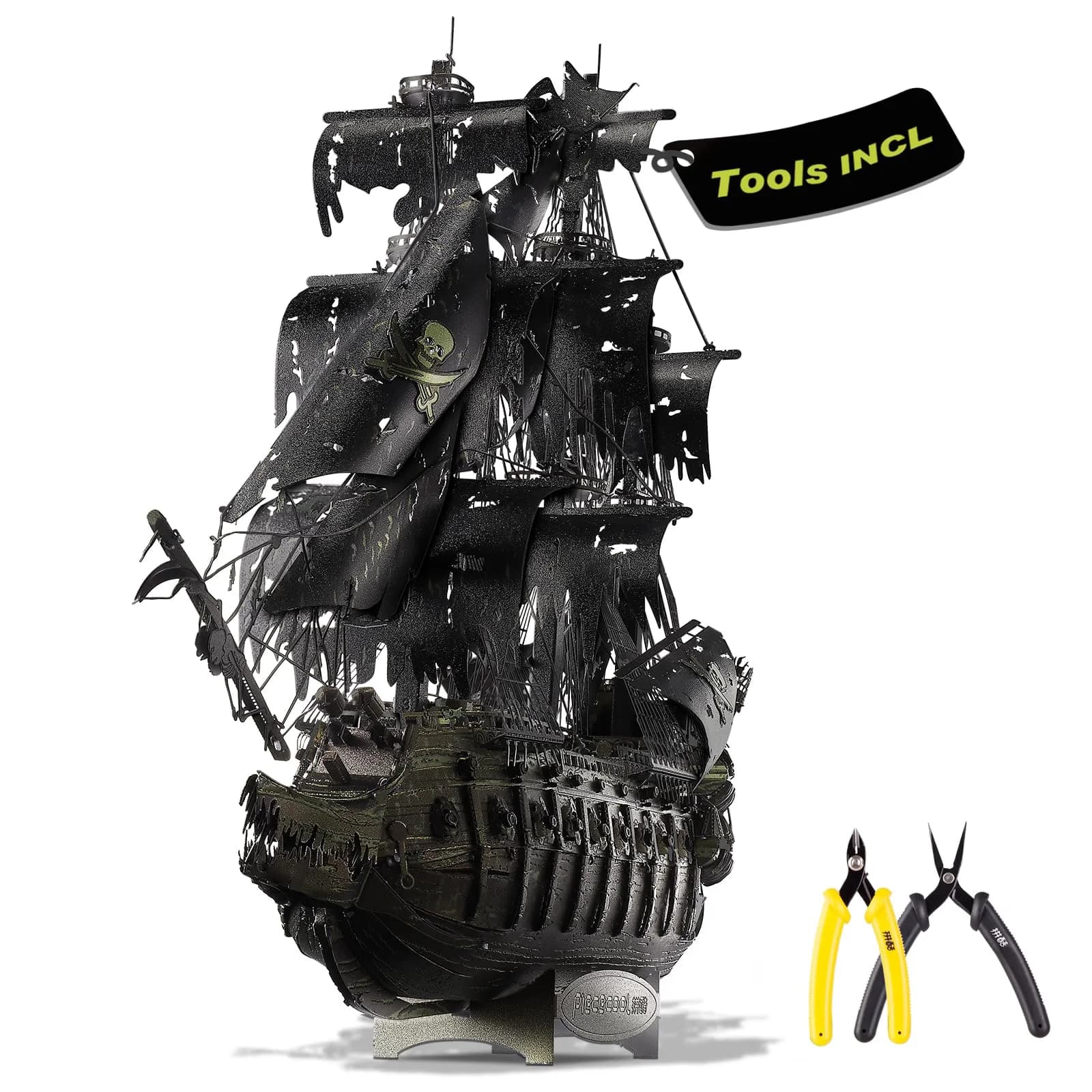 Piececool Flying Dutchman Pirate Ship 3D Metal Puzzle Model Kit 43.1cm (16.97in) | Challenging DIY Craft for Adults & Teens - main product image