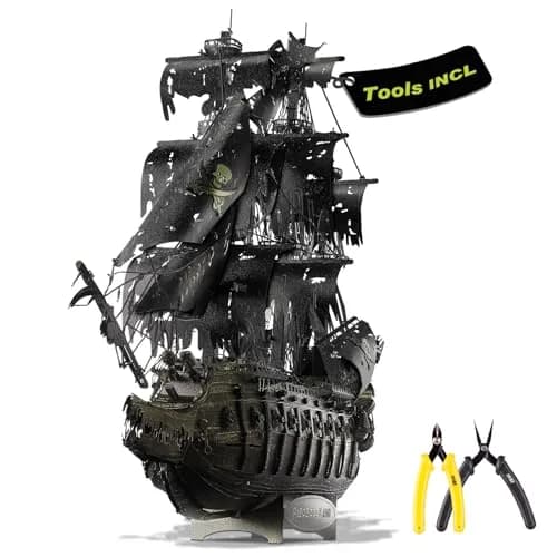 Piececool Flying Dutchman Pirate Ship 3D Metal Puzzle Model Kit 43.1cm (16.97in) | Challenging DIY Craft for Adults & Teens thumbnail 1