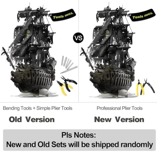Piececool Flying Dutchman Pirate Ship 3D Metal Puzzle Model Kit 43.1cm (16.97in) | Challenging DIY Craft for Adults & Teens thumbnail 2
