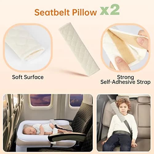 PAHTTO Inflatable Airplane Bed for Kids | Portable Toddler Travel Mattress with Hand Pump thumbnail 4