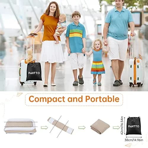 PAHTTO Inflatable Airplane Bed for Kids | Portable Toddler Travel Mattress with Hand Pump thumbnail 6