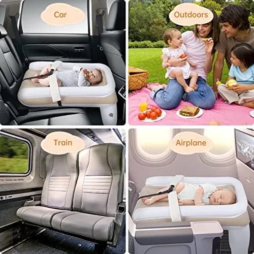PAHTTO Inflatable Airplane Bed for Kids | Portable Toddler Travel Mattress with Hand Pump thumbnail 7