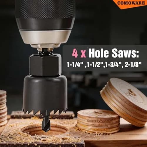 COMOWARE 246 Pcs Drill Bit Set with Pink Case | All-in-One Wood, Metal, Masonry, Screwdriver Bits Combo Kit thumbnail 5