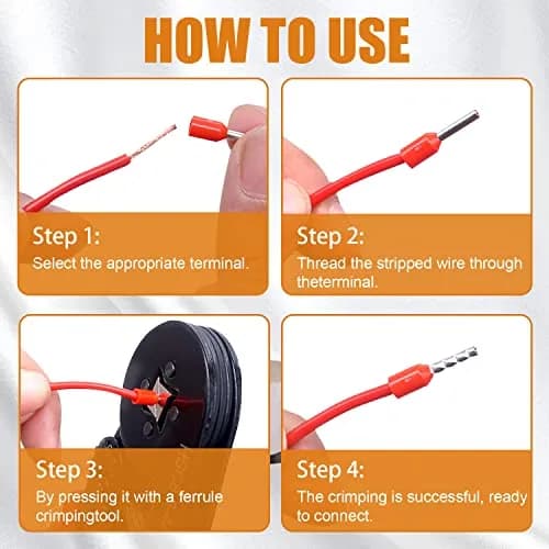 mankk 400PCS Wire Ferrules Terminals Kits Silver Plated Copper Wire Ends | Crimp Connectors for Electrical & Automotive Use thumbnail 5