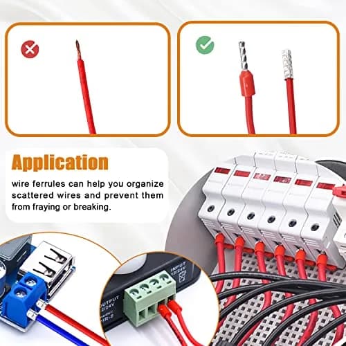 mankk 400PCS Wire Ferrules Terminals Kits Silver Plated Copper Wire Ends | Crimp Connectors for Electrical & Automotive Use thumbnail 6