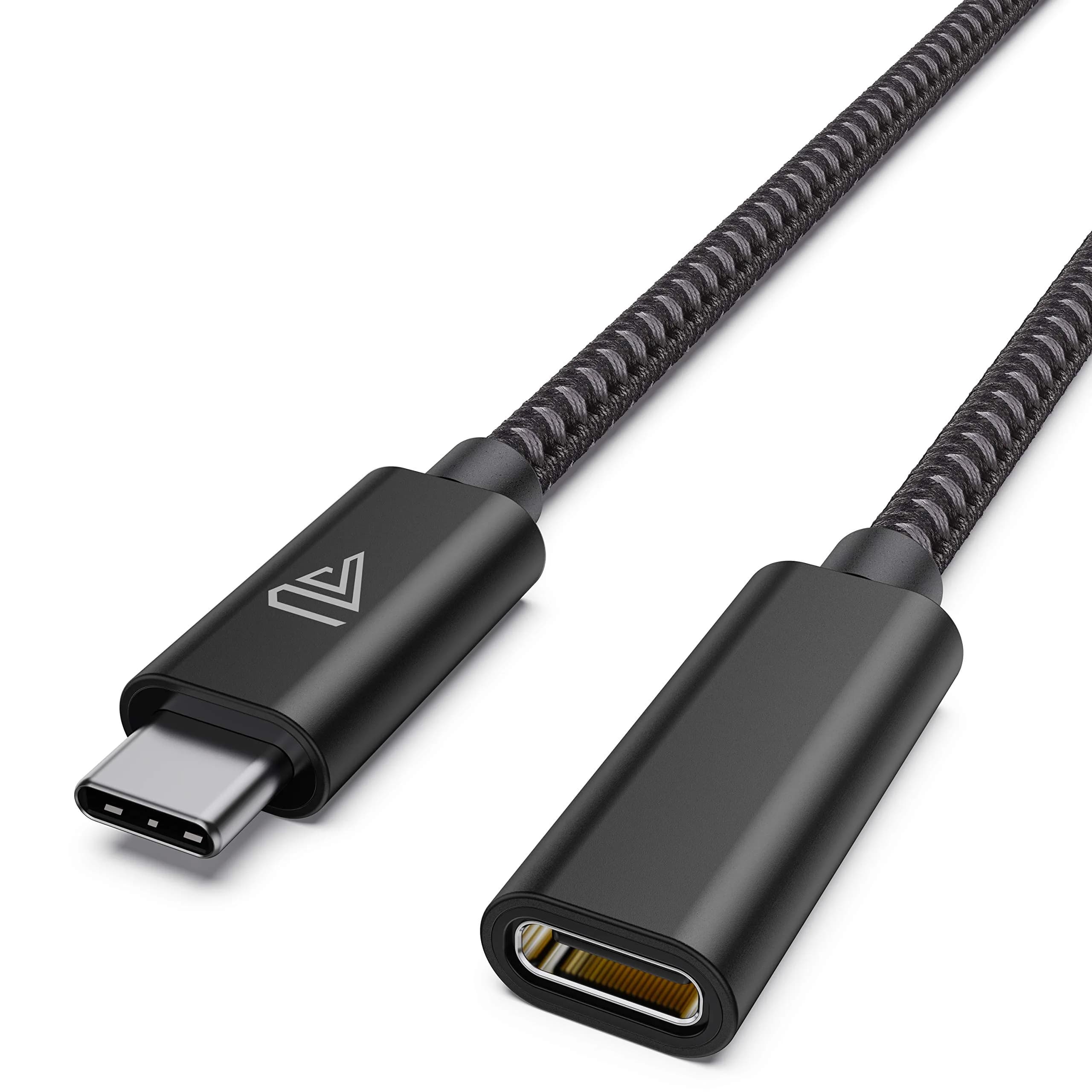 Faracent 1ft Black USB C Extension Cable - 20Gbps, 240W, 4K@60Hz, USB 3.2