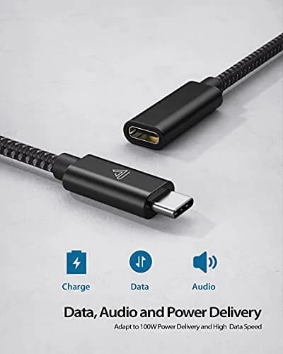 Faracent 1ft Black USB C Extension Cable - 20Gbps, 240W, 4K@60Hz, USB 3.2 - view 3