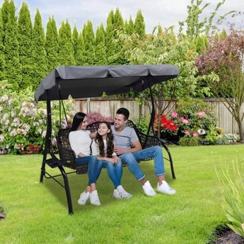 Hagsfire Grey Swing Canopy Replacement for 2 Seater Swings, 164cm (64.5") L x 114cm (44.8") W | Waterproof & UV-Resistant thumbnail 7