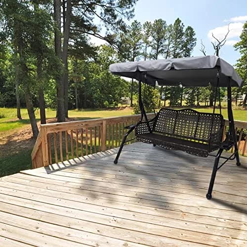 Hagsfire Grey Swing Canopy Replacement for 2 Seater Swings, 164cm (64.5") L x 114cm (44.8") W | Waterproof & UV-Resistant thumbnail 8