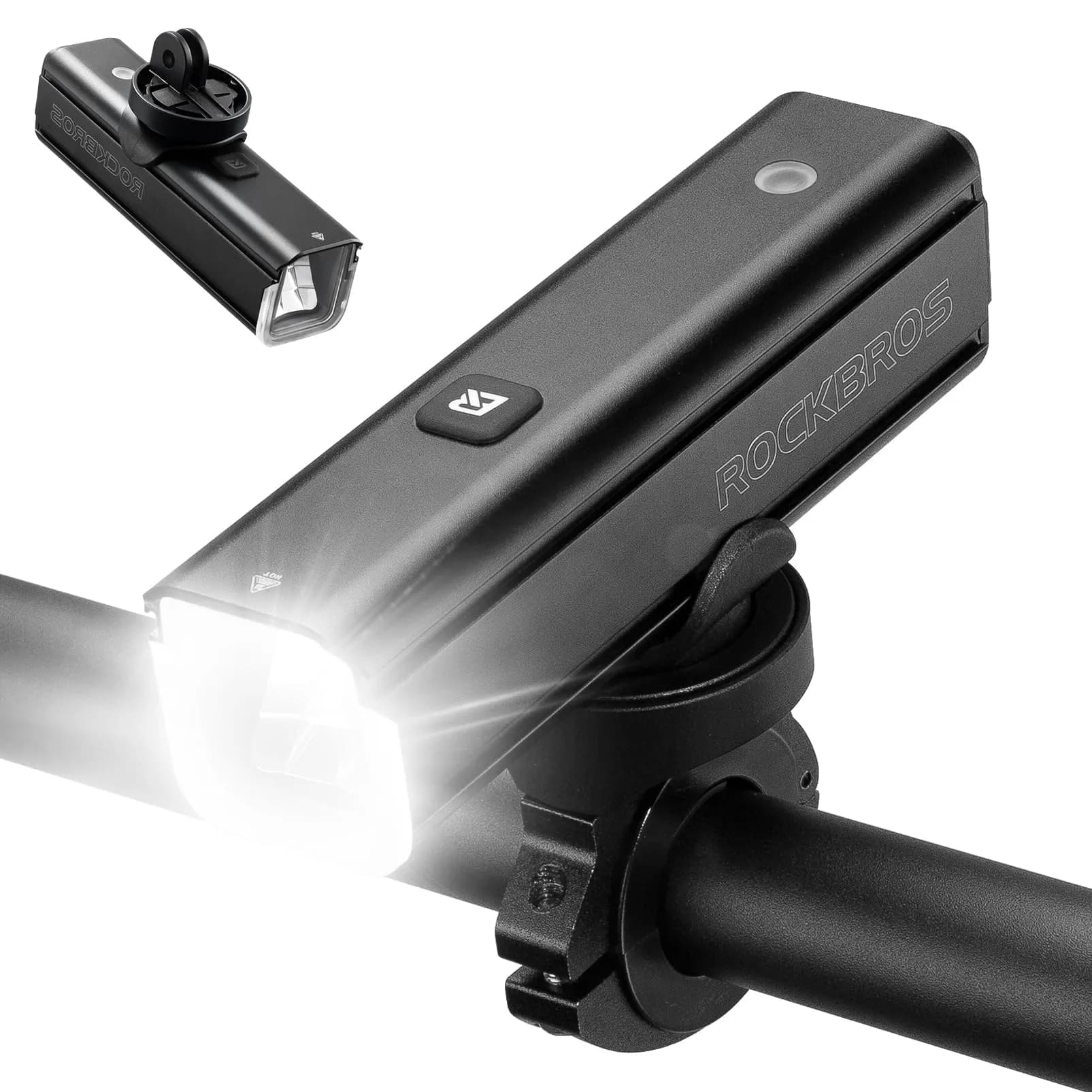 ROCKBROS Bike Light 1500 Lumens Bright Headlight Aluminum Alloy | IPX6 Waterproof, 5 Modes, USB-C Rechargeable - main product image