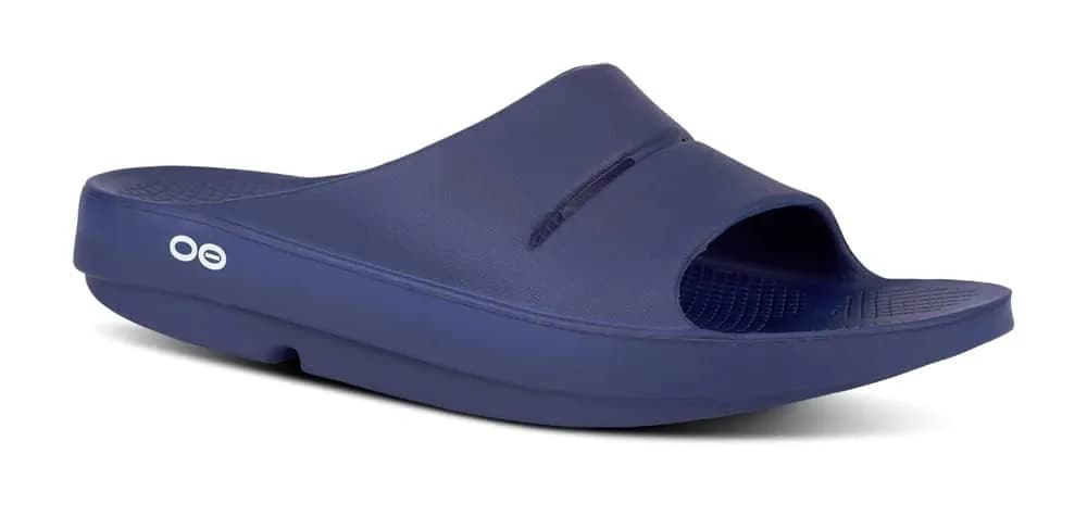 OOFOS OOahh Slide Nomad - Men's 3 / Women's 5 (27.5cm) | Lightweight Recovery Footwear — Navy Blue