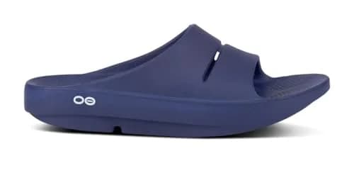 OOFOS Unisex OOahh Sport Recovery Slide Sandals Navy Blue 25cm (9.8in) | Post-Run Comfort thumbnail 2