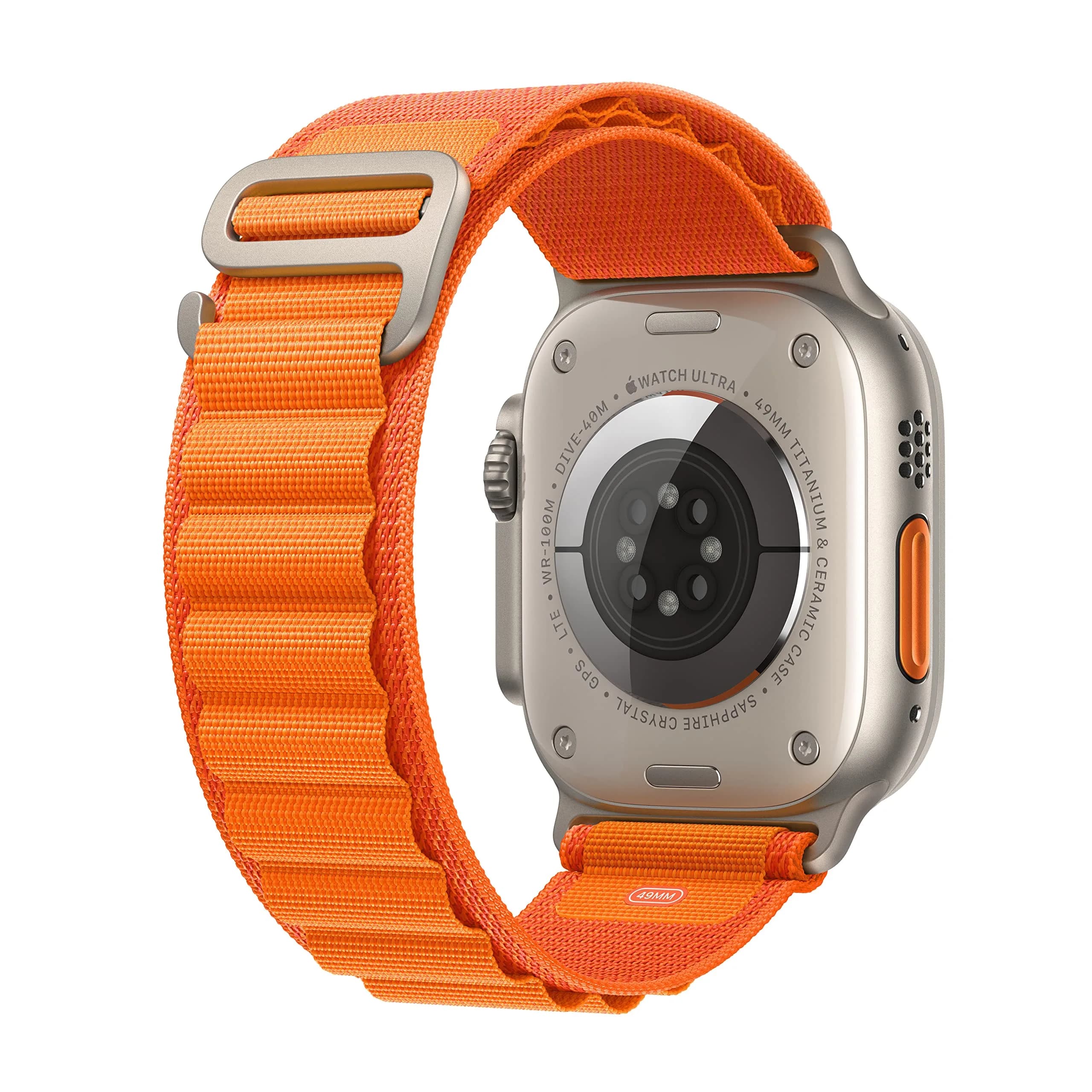 Apple Watch Ultra (Renewed) - Large Orange Alpine Loop, GPS + Cellular 49mm Titanium Case - view 3