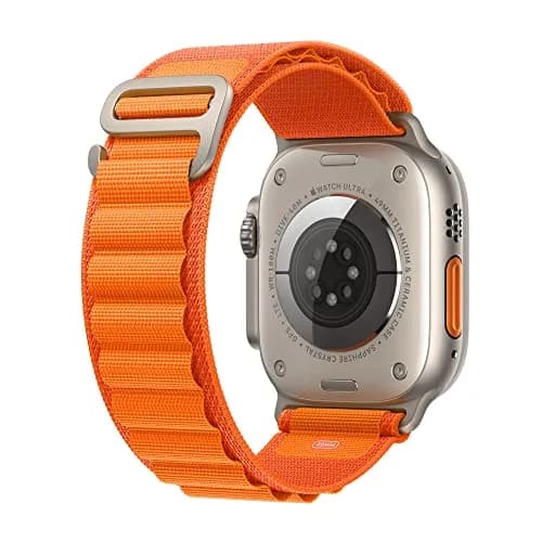 Apple Watch Ultra [GPS + Cellular 49mm] Titanium Case with Orange Alpine Loop, Large | Rugged Smartwatch with 36-Hour Battery thumbnail 3