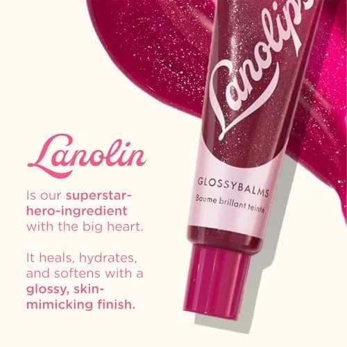Lanolips Glossybalm Berry 12.5g | Ultra Hydrating Tinted Lip Gloss for Dry, Chapped Lips thumbnail 4