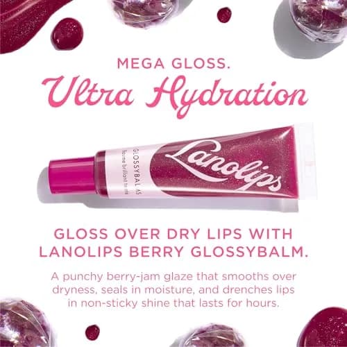 Lanolips Glossybalm Berry 12.5g | Ultra Hydrating Tinted Lip Gloss for Dry, Chapped Lips thumbnail 2