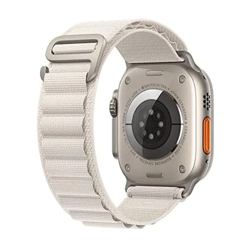 Apple Watch Ultra [GPS + Cellular 49mm] Titanium Case with Starlight Alpine Loop, Large | 100m Water Resistance thumbnail 3