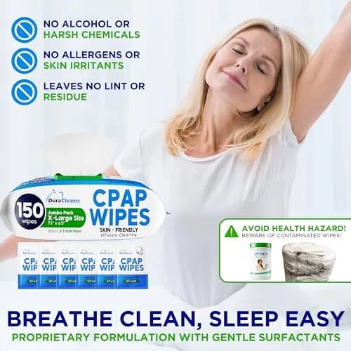 Dura Cleanse CPAP Wipes XL & Moist Unscented CPAP Cleaner 312 Count | Gentle & Effective CPAP Mask Cleaning thumbnail 5
