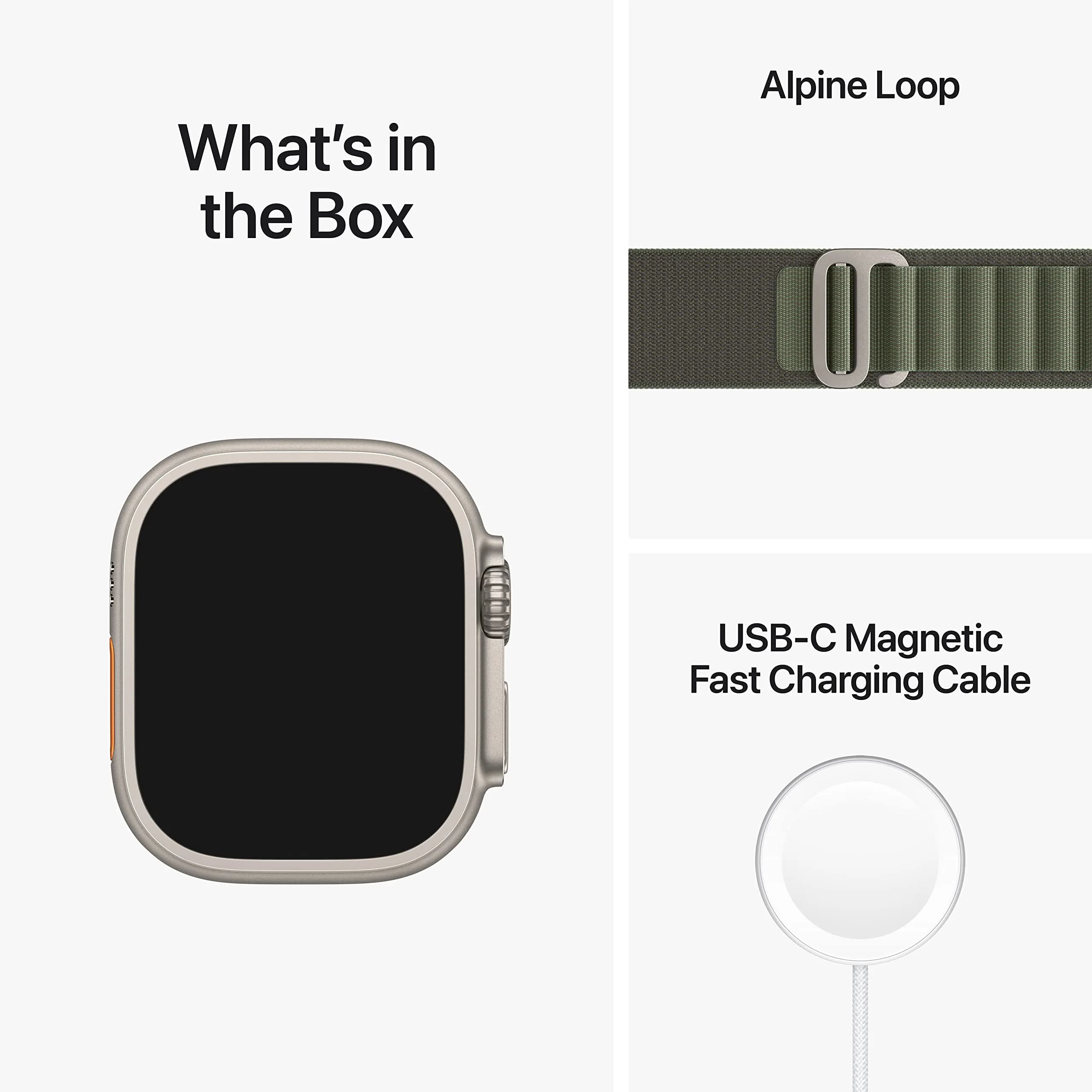Apple Watch Ultra [GPS + Cellular 49mm] Titanium Case with Green Alpine Loop, Large | Rugged, Durable, Long Battery Life - view 8