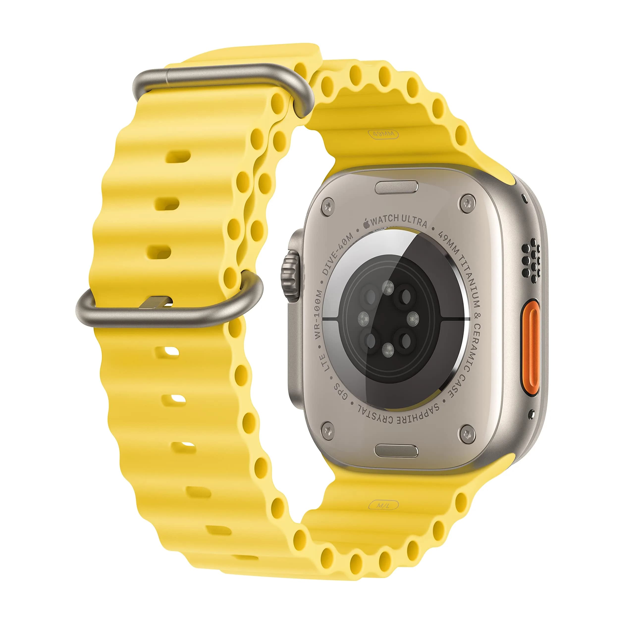 Apple Watch Ultra [GPS + Cellular 49mm] Titanium Case Yellow Ocean Band, One Size | Renewed Smartwatch with 36-Hour Battery - view 3