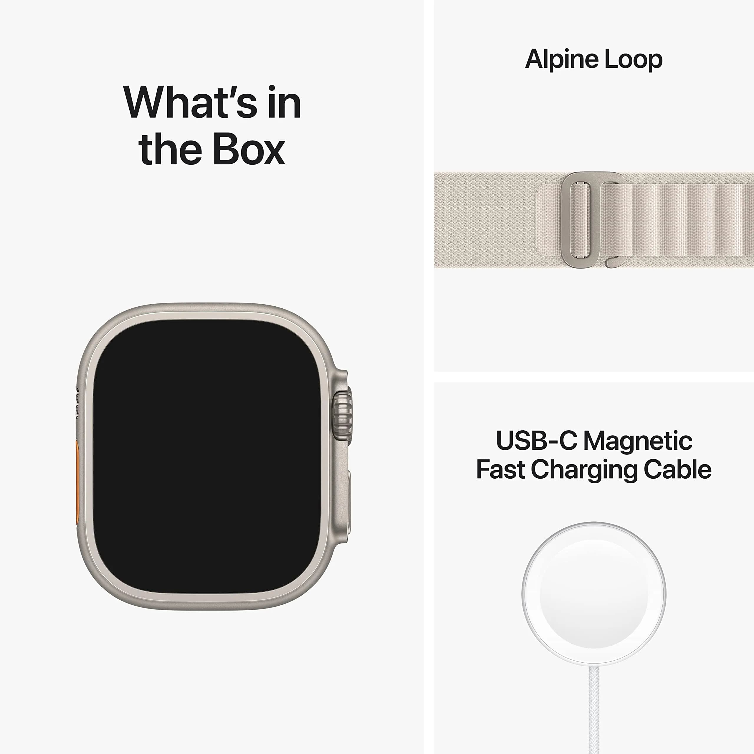 Apple Watch Ultra [GPS + Cellular 49mm] Titanium Case with Starlight Alpine Loop, Med | Rugged Smartwatch for Exploration - view 8