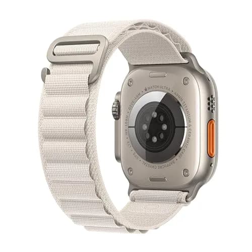 Apple Watch Ultra [GPS + Cellular 49mm] Titanium Case with Starlight Alpine Loop, Med | Rugged Smartwatch for Exploration thumbnail 3